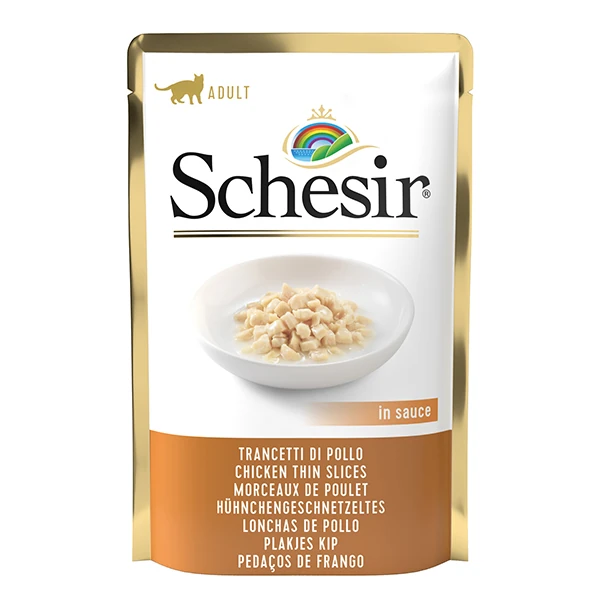 [230-C01070111] Schesir Kıyılmış Tavuklu Yetişkin Konserve Kedi Maması (1 Adet)