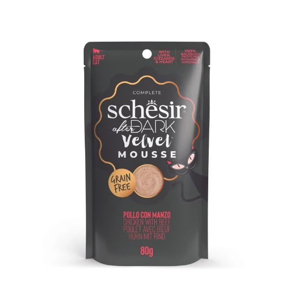Schesir After Dark Velvet Mousse Tavuklu ve Sığır Etli Yetişkin Kedi Yaş Maması