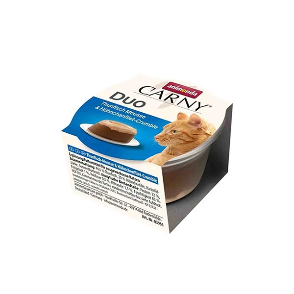 [200-083951] Animonda Carny Duo Ton Balığı Mousse ve Tavuklu Yetişkin Konserve Kedi Maması (1 Adet)