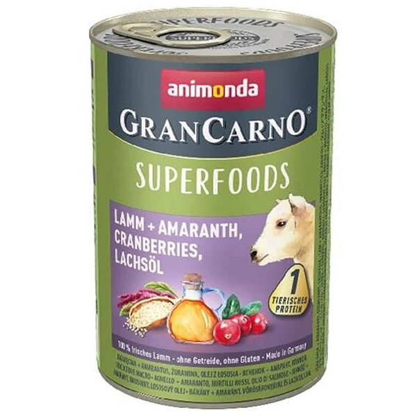 [200-082437] Animonda Gran Carno Superfoods Kuzu Amarant ve Kızılcıklı Yetişkin Köpek Konservesi (1 Adet)
