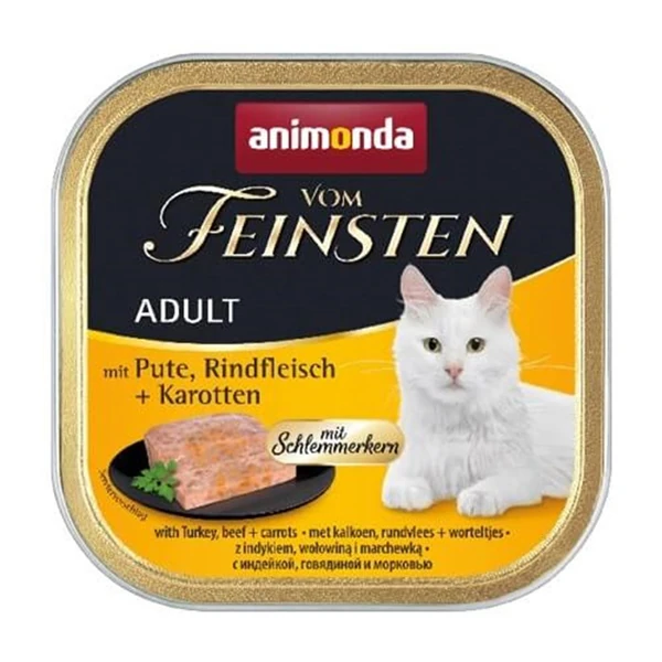 [200-083263] Animonda Vom Feinsten Hindi ve Sığır Etli Havuçlu Yetişkin Konserve Kedi Maması (1 Adet)
