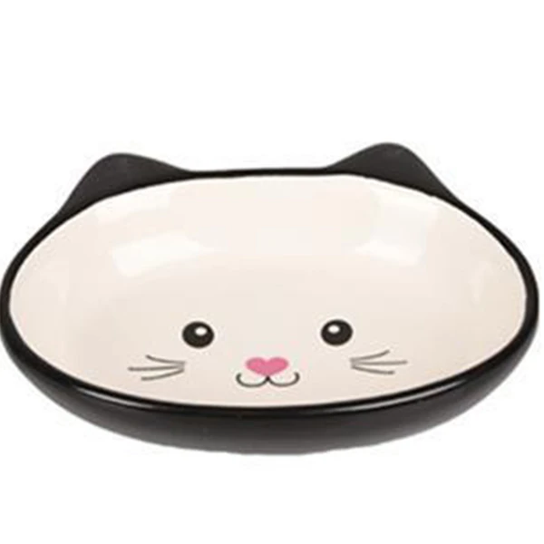 [240-560702] Flamingo İsa Seramik Köpek Mama Kabı 14 Cm (Siyah)