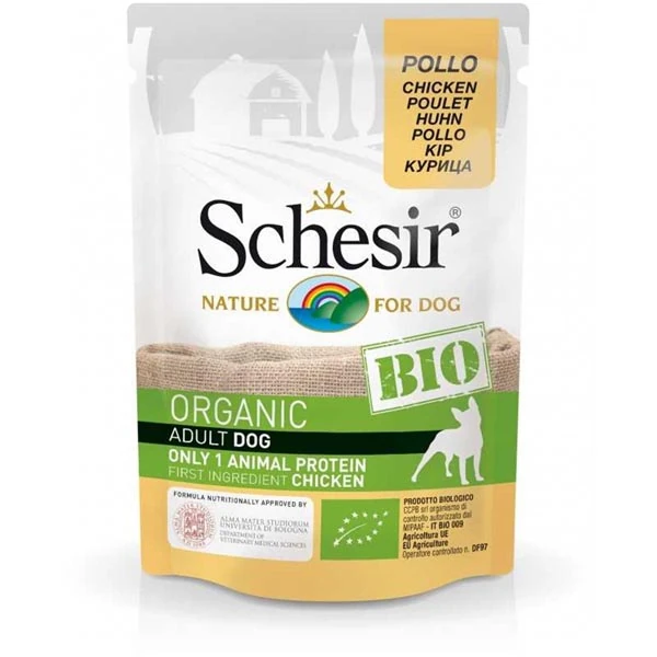 [230-C7420] Schesir Bio Range Organik Tavuklu Konserve Köpek Maması (1 Adet)