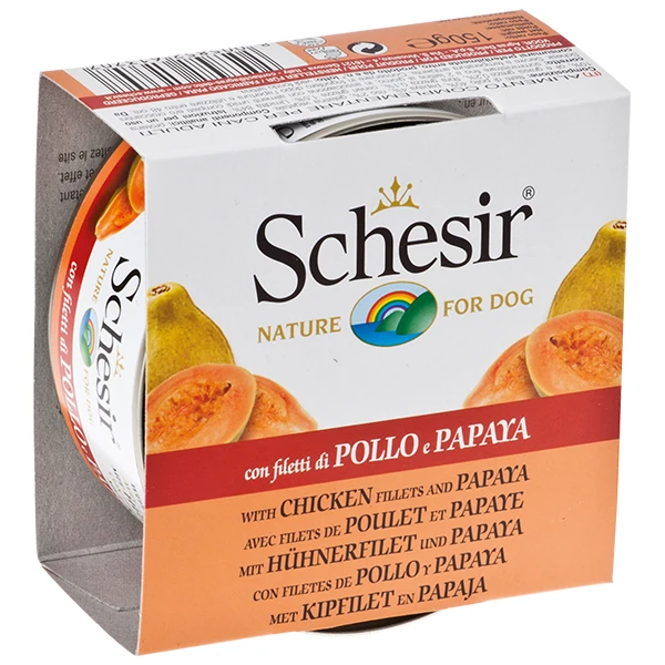 [230-C370] Schesir Tavuk ve Papaya Konserve Köpek Maması (1 Adet)