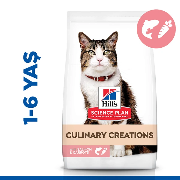 [610-607385] Hills Culinary Creations Somonlu ve Havuçlu Yetişkin Kedi Maması (1.5 Kg)
