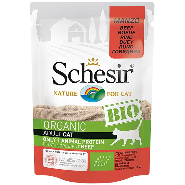 [230-C440] Schesir Bio Range Organik Biftekli Konserve Kedi Maması (1 Adet)