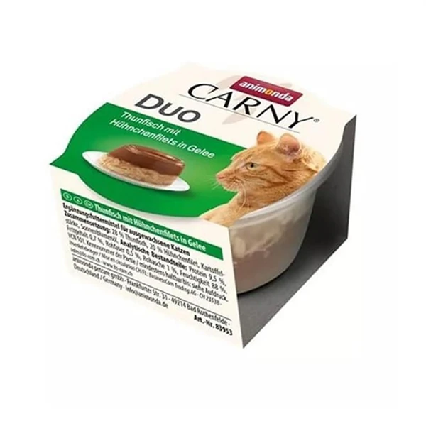[200-083953] Animonda Carny Duo Ton Balıklı ve Tavuklu Jöleli Yetişkin Konserve Kedi Maması (1 Adet)