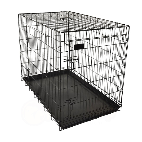 [240-517886] Flamingo Tel Köpek ve Kedi Kafesi Siyah (56x92x64 Cm, Large)