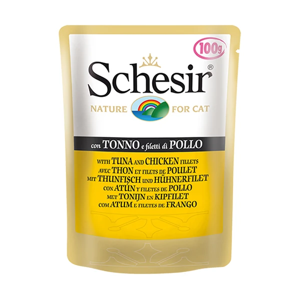 [230-C560] Schesir Ton Balıklı Pouch Konserve Yetişkin Kedi Maması (1 Adet)