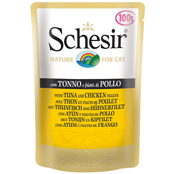 [230-C561] Schesir Ton Balık ve Tavuklu Pouch Konserve Kedi Maması (1 Adet)