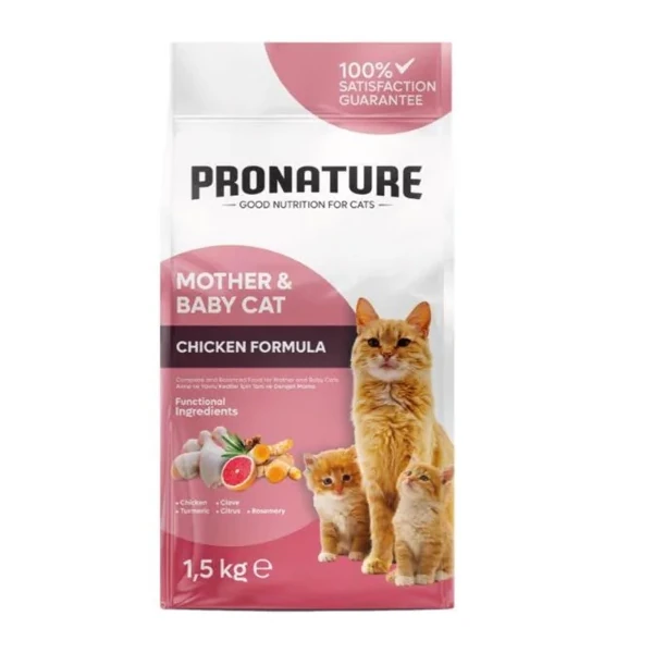 [286-600001] Pronature Mother&Baby Cat Tavuklu Anne ve Yavru Kedi Maması (1.5 Kg)
