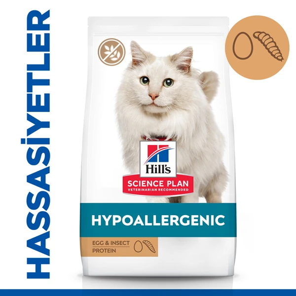 [610-607869] Hills Science Plan Hypoallergenic Yumurtalı ve Böcekli Tahılsız Yetişkin Kedi Maması (1.5 Kg)