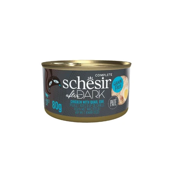 [230-21142160] Schesir After Dark Pate Tavuklu ve Bıldırcın Yumurtalı Yetişkin Kedi Konservesi (1 Adet)