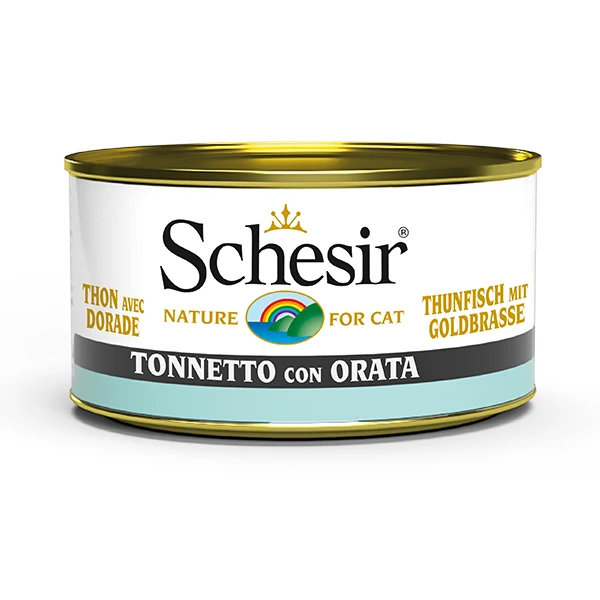 [230-C274] Schesir Jöle İçerisinde Ton Balıklı ve Çipuralı Konserve Kedi Maması (1 Adet)