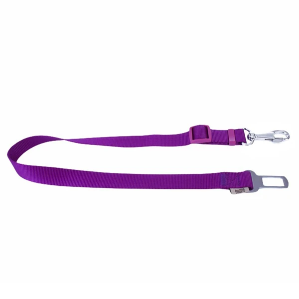 [DEK25MPURPLE] Doggie Dokuma Emniyet Kemerli Köpek Gezdirme Tasma Aparatı (Mor, 2.5x50-80 Cm)