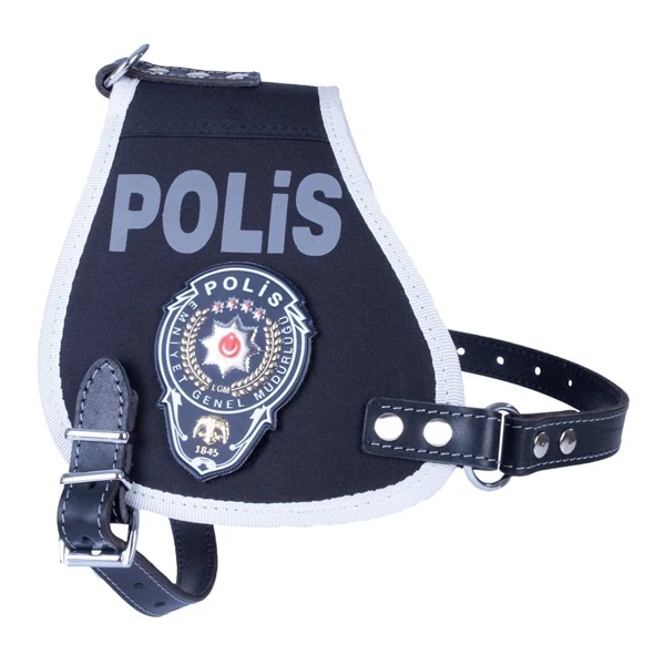 Doggie Görevli Köpek Polis Armalı Üniforma Köpek Göğüs Tasması 2.5x70-80 Cm