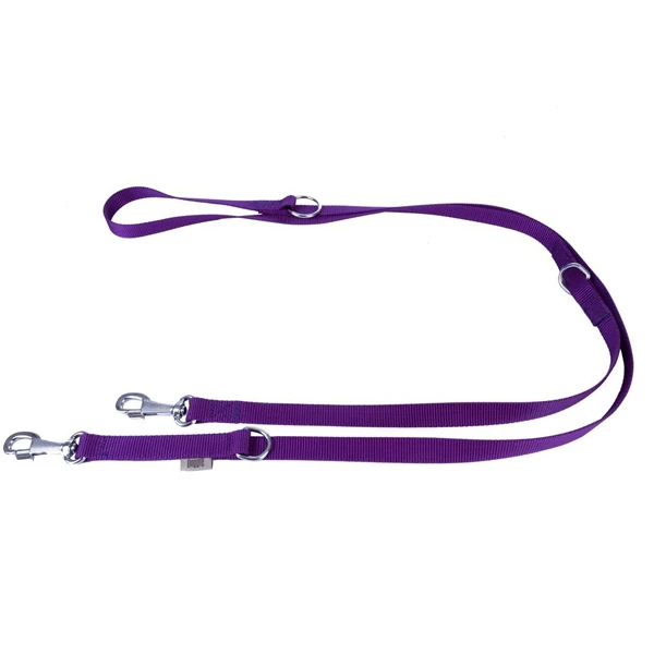 [DPGT20MPURPLE] Doggie Classic Dokuma Köpek Gezdirme Tasması (Mor, 2x120-190 Cm)