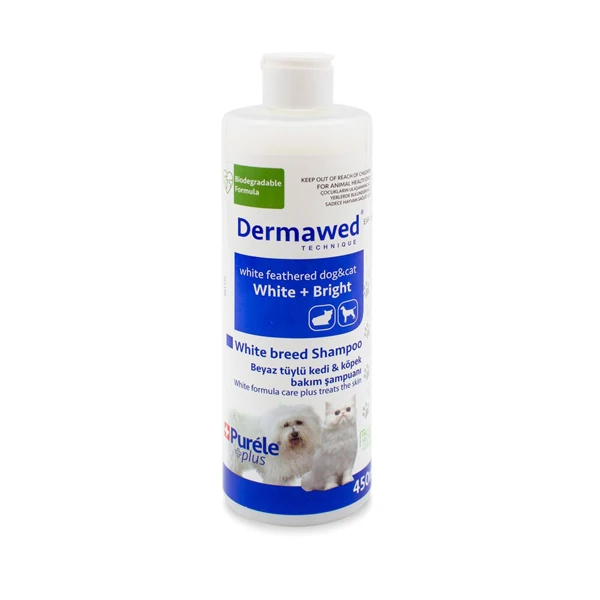 [DERMAPETWHITE450] Purele Dermawed Beyaz Kedi ve Köpek Şampuanı