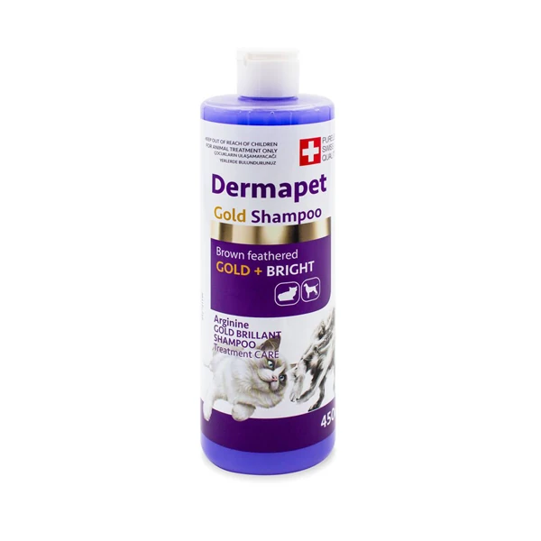 [DERMAPETGOLD450] Purele Dermapet Dermatolojik Kahverengi Kedi ve Köpek Şampuanı