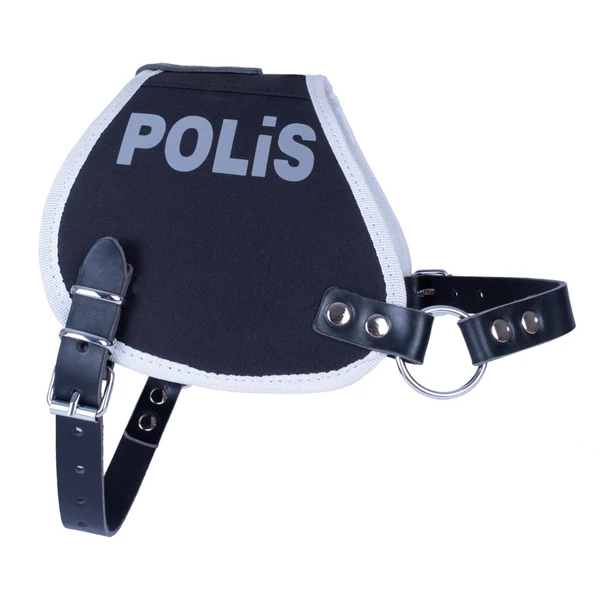 Doggie Görevli Köpek Polis Üniforma Köpek Göğüs Tasması Siyah 2.5x70-80 Cm
