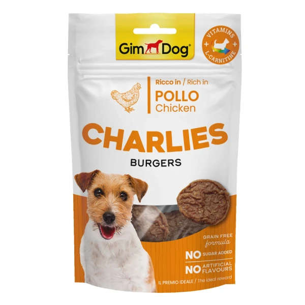 [4002064513676] Gimdog Charlies Burger Tavuklu Tahılsız ve Şekersiz Köpek Ödül Maması (1 Adet)