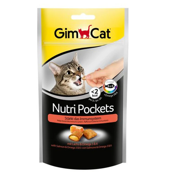 [4002064400730] Gimcat Nutri Pockets Somon Omega Kedi Ödül Maması Tablet (1 Adet)