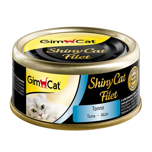 [4002064412900] Gimcat Shinycat Kıyılmış Fileto Tuna Balıklı Yetişkin Konserve Kedi Maması (1 Adet)