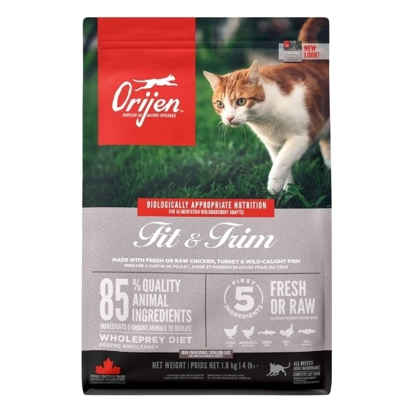 [064992284183] Orijen Fit-Trim Tahılsız Kilo Kontrolü için Diyet Kedi Maması (1.8 Kg)