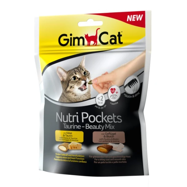 [4002064400686] Gimcat Nutripockets Malt Multivitamin Taurin Beauty Kedi Ödül Maması (1 Adet)