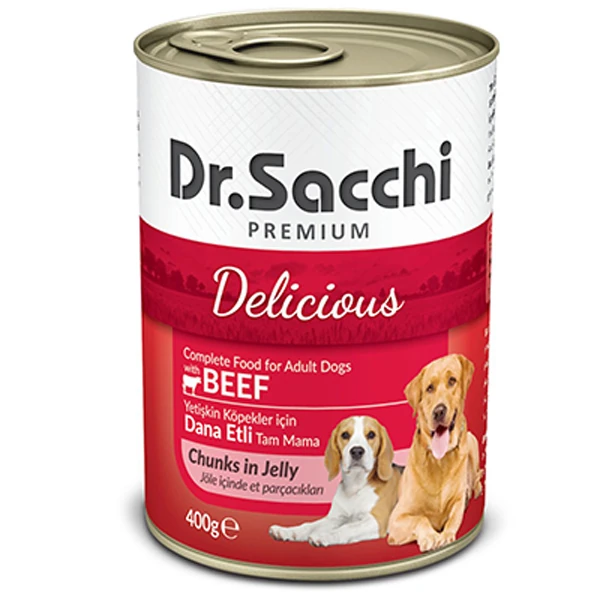 [8690286588600] Dr.Sacchi Sığır Etli Yetişkin Konserve Köpek Maması (1 Adet)