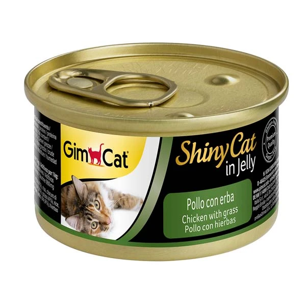 [4002064413266] Gimcat Shinycat Tavuklu ve Çimenli Yetişkin Konserve Kedi Maması (1 Adet)