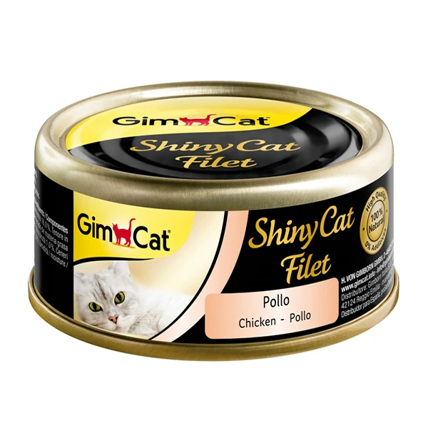 [4002064412887] Gimcat Shinycat Kıyılmış Fileto Tavuklu Yetişkin Konserve Kedi Maması (1 Adet)