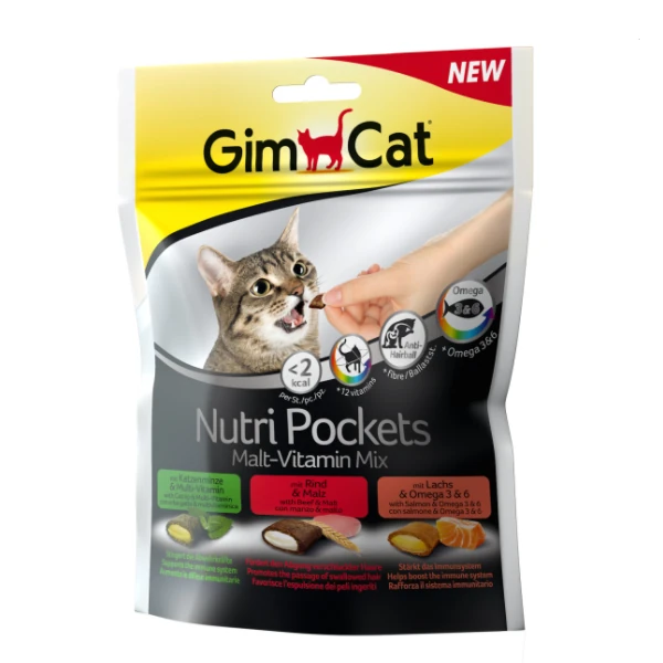 [4002064400693] Gimcat Nutripockets Malt Multivitamin Kedi Ödül Maması (1 Adet)
