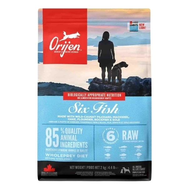 [064992183202] Orijen Six Fish Tahılsız Balık Yavru ve Yetişkin Köpek Maması (2 Kg)