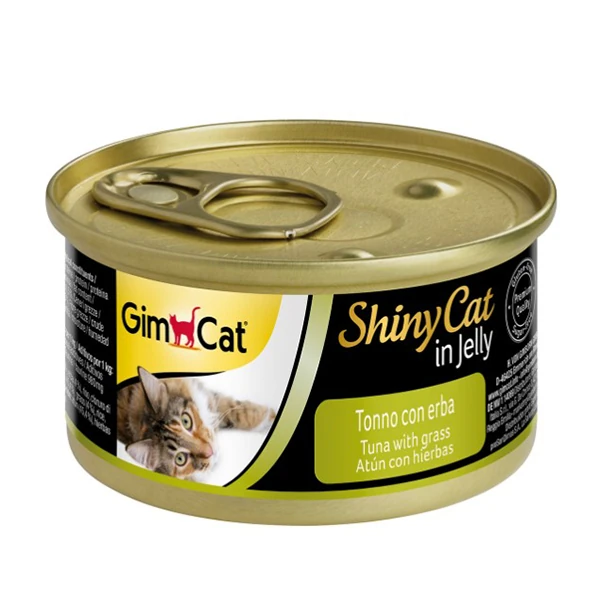 [4002064413242] Gimcat Shinycat Tuna Balıklı Çimenli Yetişkin Konserve Kedi Maması (1 Adet)