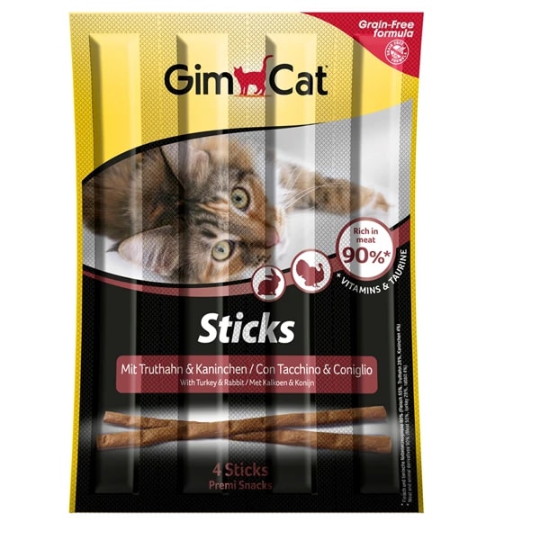 [4002064420530] Gimcat Sticks Hindi ve Tavşanlı Kedi Ödül Çubuğu (1 Adet)