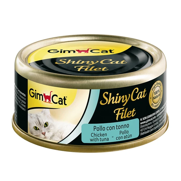 [4002064414218] Gimcat Shinycat Fileto Tuna Balıklı ve Tavuklu Yetişkin Konserve Kedi Maması (1 Adet)