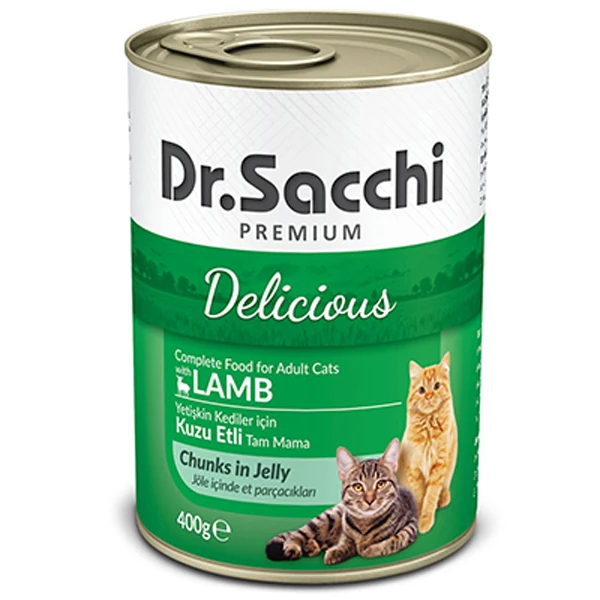 [8690286588587] Dr.Sacchi Kuzu Etli Yetişkin Konserve Kedi Maması (1 Adet)