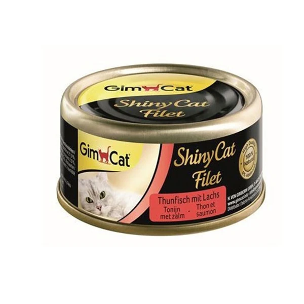 [4002064414201] Gimcat Shinycat Tuna Balıklı ve Somonlu Yetişkin Konserve Kedi Maması (1 Adet)
