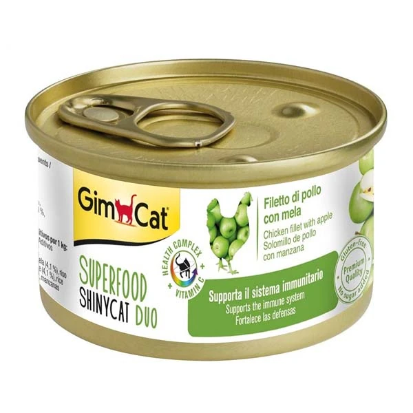[4002064414515] Gimcat Shinycat Fileto Tavuklu ve Elmalı Yetişkin Kedi Konservesi (1 Adet)