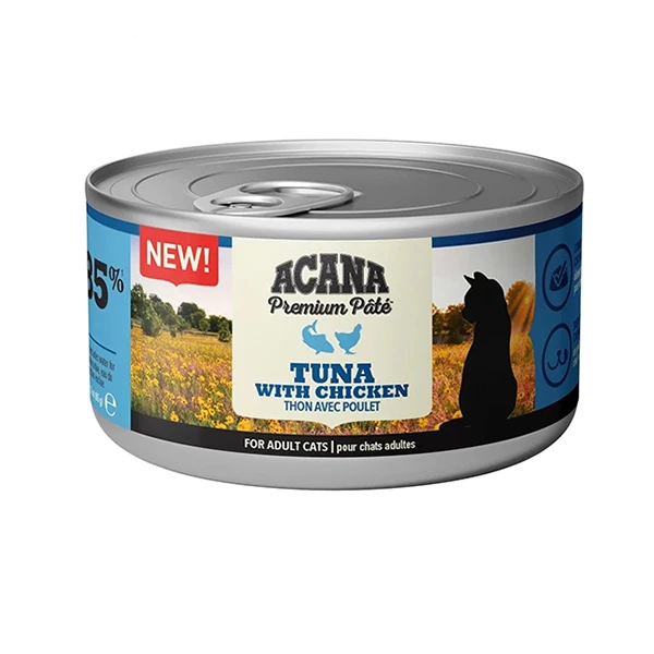 [064992719807] Acana Premium Pate Tavuklu ve Tuna Balıklı Yetişkin Konserve Kedi Maması (1 Adet)