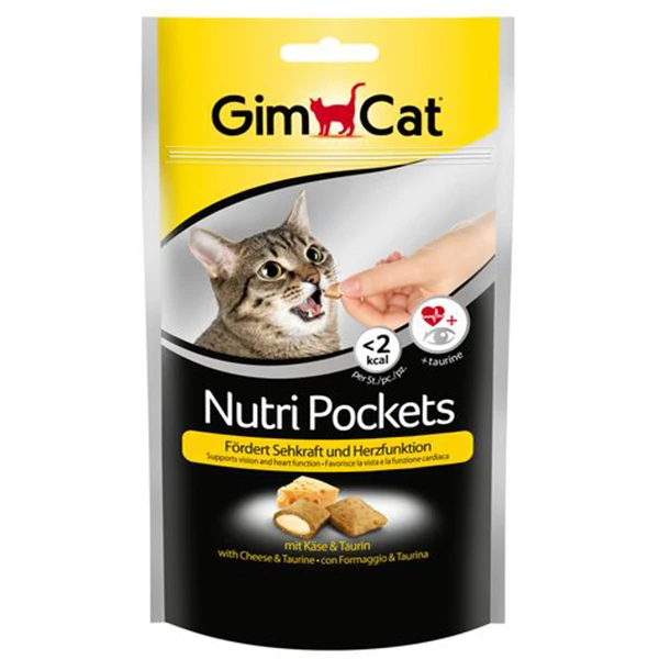 [4002064400716] Gimcat Nutri Pockets Peynir Taurin Kedi Ödül Maması Tablet (1 Adet)