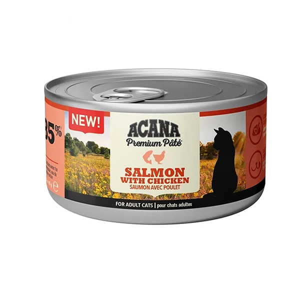 [064992719814] Acana Premium Pate Tavuklu ve Somonlu Yetişkin Konserve Kedi Maması (1 Adet)