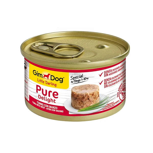 [4002064513058] Gimdog Pure Delight Jöleli Parça Etli Ton Balıklı ve Biftekli Yetişkin Konserve Köpek Maması (1 Adet)