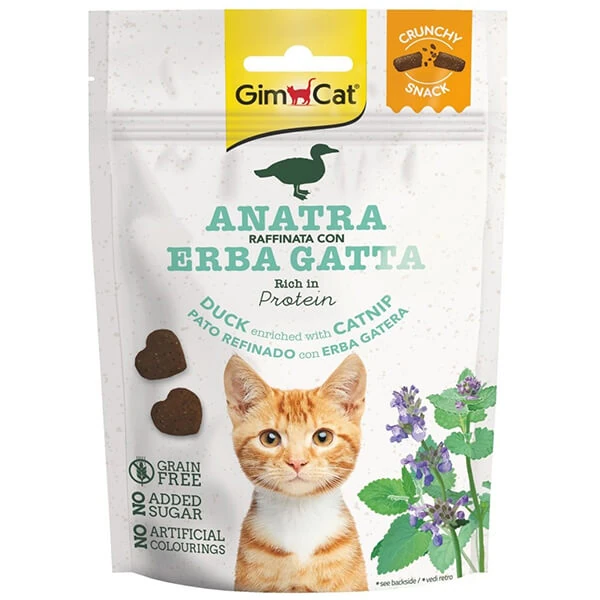 [4002064420752] Gimcat Tahılsız Ördek ve Kedi Otlu Kedi Ödül Bisküvisi (1 Adet)