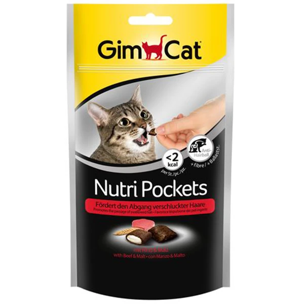 [4002064400747] Gimcat Nutri Pockets Biftek Malt Kedi Ödül Maması Tablet (1 Adet)
