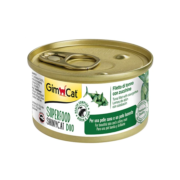[4002064414539] Gimcat Shinycat Kıyılmış Fileto Tuna ve Kabaklı Yetişkin Kedi Konserve Maması (1 Adet)