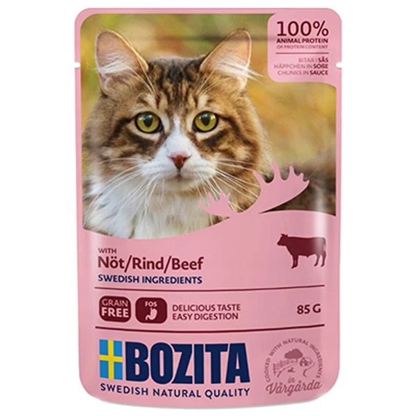 [36121] Bozita Pouch Sığır Etli Tahilsiz Yetişkin Konserve Kedi Maması (1 Adet)