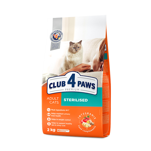 [457-C0926] Club4Paws Premium Sterilised Tavuklu Kısırlaştırılmış Yetişkin Kedi Maması (2 Kg)