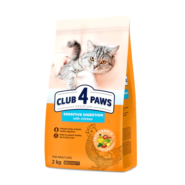 [457-C6877] Club4Paws Senstive Digestion Tavuklu Hassas Sindirim Destekleyici Yetişkin Kedi Maması (2 Kg)